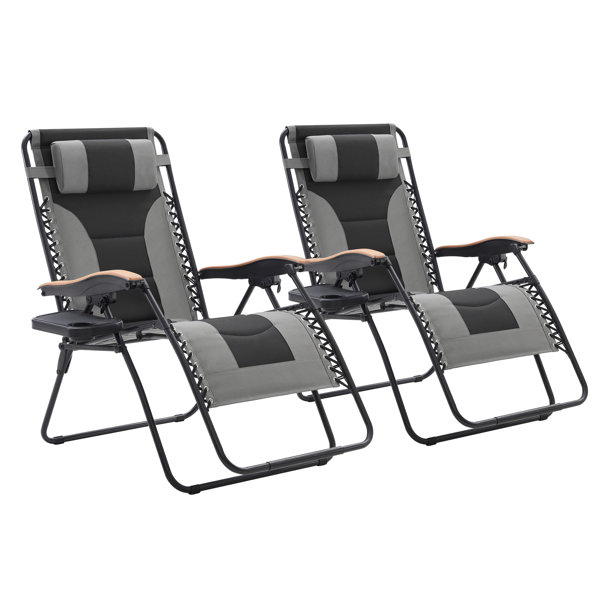 Arlmont & Co. Kshon Reclining Folding Zero Gravity Chair with Cushion